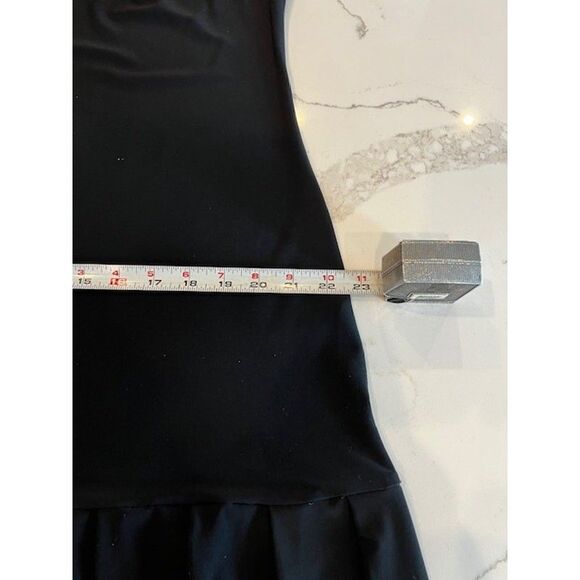 WHBM Embroidered Neckline Pleated Hem V-Neck Black Tank Dress Size 1X - Picture 9 of 12